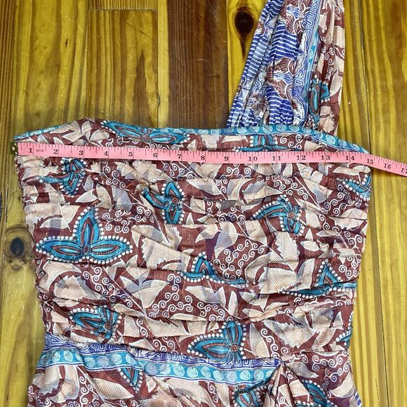 Nicole Miller Silk Blend Size 8 Cocktail 1 Shoulder Asymmetric Dress Glam Party - Picture 8 of 16